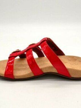 VIONIC RED PATENT LEATHER ADJ STRAPS, MISA SANDALS, 9 WIDE, BRAND NEW, NO BOX!